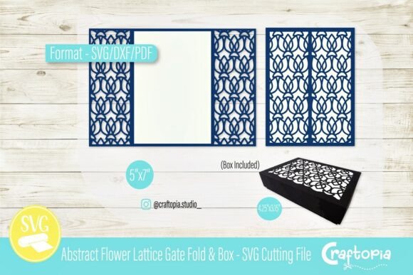 Abstract Flower Lattice Gate Fold Box: A Sophisticated Choice for Coordinated Crafting Projects