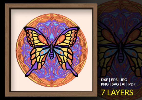 Art Nouveau Butterfly Mandala Shadow Box: A Fusion of Craft and Elegance