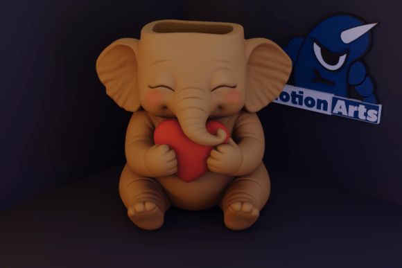 Cartoon Elephant Pencil Holder and Flowers: A Unique Blend of Functionality and Charm