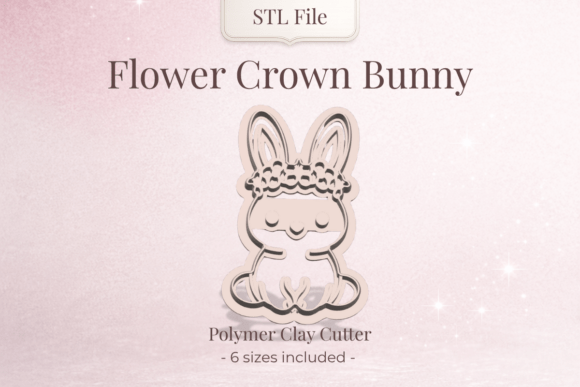 Clay Cutter STL – Flower Crown Bunny: A Creative Essential for Modern Polymer Clay Artists