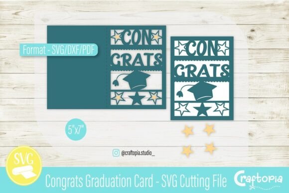 Congrats Graduation - Card SVG Cut File: Celebrate Achievements with Personalized Craft Projects