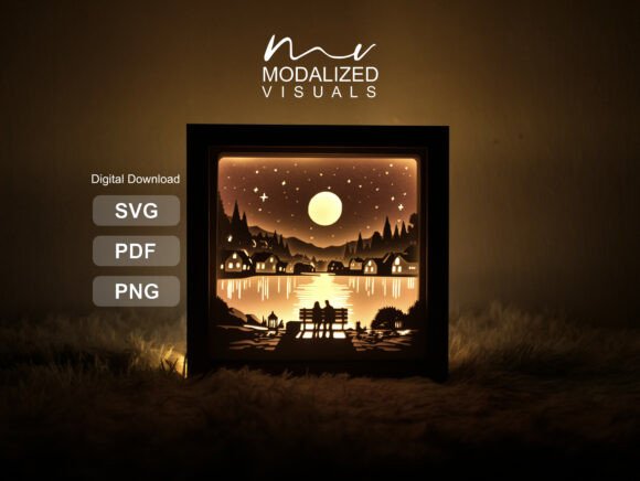 Couple Lightbox Paper Art: Romantic Craft for Modern Decor