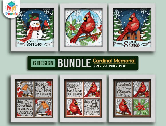 Creating Emotional Holiday Décor with the Cardinal Memorial Shadow Box SVG Bundle
