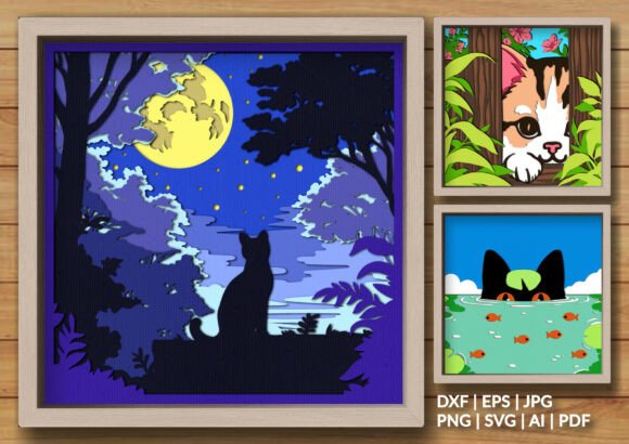 Cute Cat Layered Shadow Box Bundle: A Practical Resource for Creative Crafters