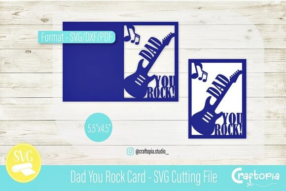 Dad You Rock Card – SVG Cutting File: A Creative Tribute for Music-Loving Dads