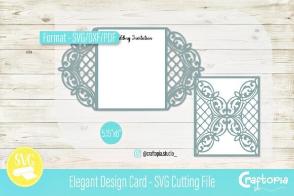 Elegant Wedding Invite SVG Cut File