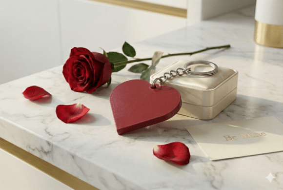 Heart Keychain – Romantic Gift Keepsake: A Simple Design for Meaningful Personalization