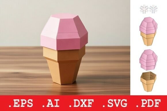Ice Cream Cone Gift Box Dieline Template: A Creative Solution for Modern Packaging Needs