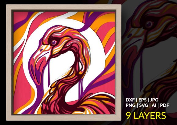 Make a Bold Statement with the Flamingo Art Shadow Box – Layered SVG Design