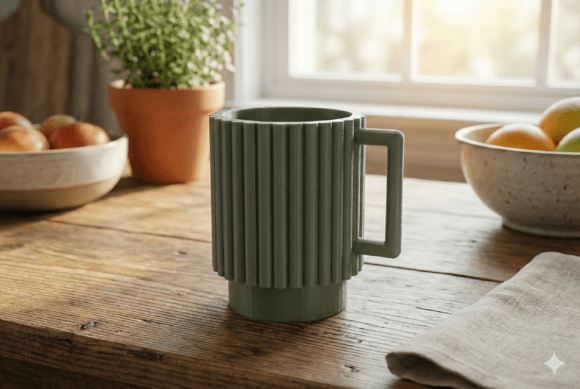 Modern Ribbed Desk Organizer Decorative Cup: Style Meets Functionality