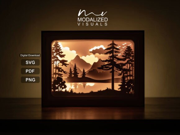 Mountain River Lightbox Paper Cut: A Creative Way to Bring Nature Indoors