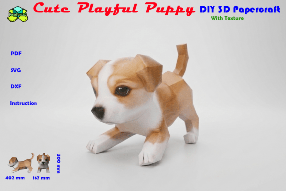 Playful Puppy Papercraft with Texture