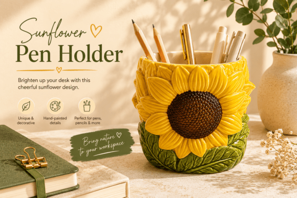 Sunflower Pen Holder: A Nature-Inspired Solution for Workspace Organization