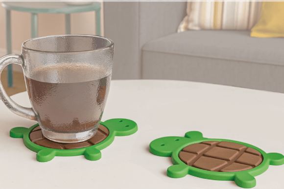 Turtle Coaster STL: Adorable Cup Holder Meets Functional Design